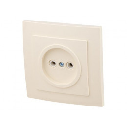 Розетка 1-ая (скрытая, б/з) бежевая, Стандарт, Юпитер