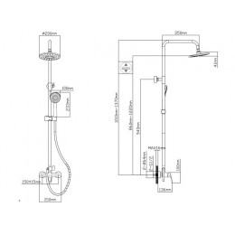 Душевая система (Lt) D35, серия URS AV Engineering