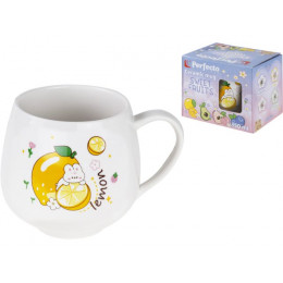 Кружка керамическая, 350 мл, Sweet fruits, лимон, PERFECTO LINEA