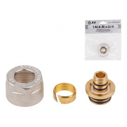 Евроконус (адаптер) 14(2.0) х 3/4" вн. для труб PEX, AV Engineering (инд. упак.)