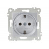 Розетка 1-ая (скрытая, без рамки, с/з) серебро, RITA, MUTLUSAN