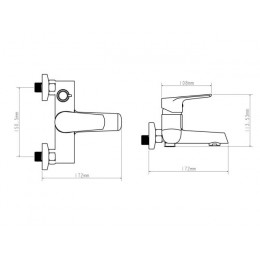 Смеситель для ванны D35-A, серия 280 белый, ECONOCE