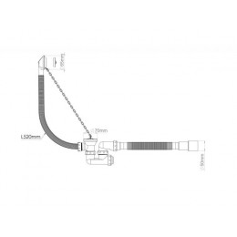 Сифон для ванны с выпуском и переливом, с гибкой трубой 40х50, AV Engineering