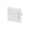 Выключатель 2 клав. (скрытый, до 6А) белый, Эконом, Юпитер