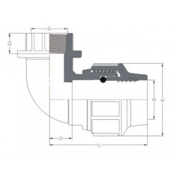 Колено ПЭ 20 х 1/2" вн., AV Engineering