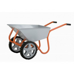 Тачка строительно-садовая ТССР-2 (120л, 360 кг, двухколесная, литая резина 380х70мм, вес 18,5 кг)