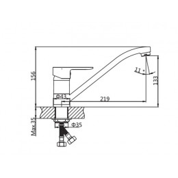 Смеситель для кухни (Lt) D35, серия LOR AV Engineering