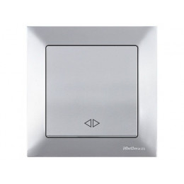 Выключатель промежуточный многопозиционный (скрытый, пруж. зажим) серебро, DARIA, MUTLUSAN