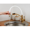 Смеситель для кухни (Lt) D35, серия LUX с краном для пит. воды золото AV Engineering