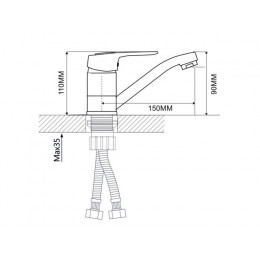 Смеситель для умывальника D40-A, серия 240, ECONOCE