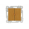 Выключатель 2-клав. (скрытый, без рамки, пруж. зажим) дуб, RITA, MUTLUSAN
