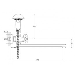Смеситель для ванны вентильный (тип I), серия 430 ECONOCE