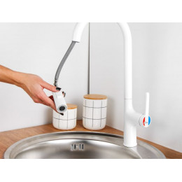 Смеситель для кухни (Lt) D35, серия Lotus белый, a-five