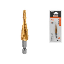 Сверло по металлу ступенчатое 4-12 мм HSS TIN GEPARD