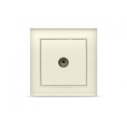 Розетка 1-ая телевизионная (скрытая) слоновая кость, Бриллиант, UNIVersal