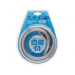 Шланг душевой SUS/EPDM, 1/2" г-г 150 см, хром, anti-twist, AV Engineering