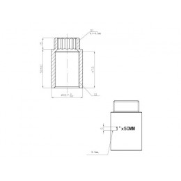 Удлинитель 1" вн.-нар. х 50 мм усиленный ХРОМ, AV Engineering (инд. упак.)
