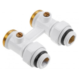 Клапан прямой шаровый 3/4" нар. для радиатора (мультифлекс), Белый, AV Engineering (инд. упак.)