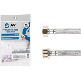 Подводка гибкая, ПВХ, гайка 1/2" - штуцер 1/2" 80см AV Engineering