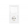 Блок выкл. 1 клав. + розетка (скрытая, с/з) белая, Стиль, Bylectrica