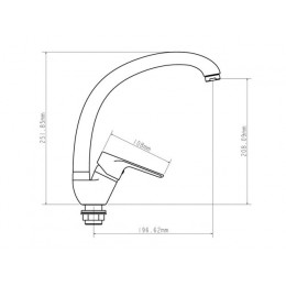 Смеситель для кухни D35-A, серия 280 черный, ECONOCE