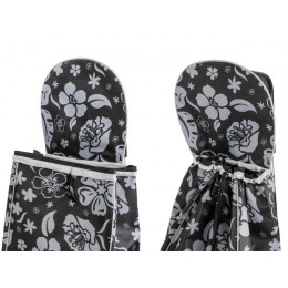 Сумка-тележка хозяйственная на колесах 30 кг, черная, цветы, PERFECTO LINEA