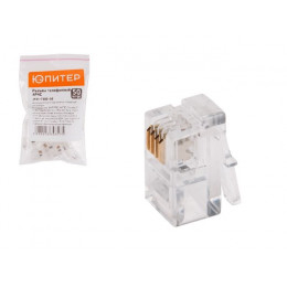 Разъем (джек) телефонный 4P4C (50 шт.) ЮПИТЕР