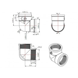 Колено 3/4" вн.-вн., AV Engineering (инд. упак.)