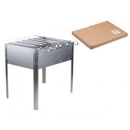 Мангал сборный "Походный" с шампурами в г/карт.кор.350х250х350х0,4толщ,6 шамп. угол.),PERFECTO LINEA