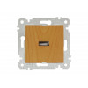 Розетка 1-ая USB (скрытая, без рамки) дуб, RITA, MUTLUSAN