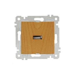 Розетка 1-ая USB (скрытая, без рамки) дуб, RITA, MUTLUSAN