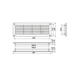Решетка вентиляционная Long 45/2 w/n ZERNBERG