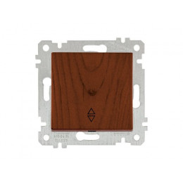 Выключатель проходной 1-клав. (скрытый, без рамки, винт. зажим) орех, RITA, MUTLUSAN