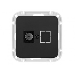 Розетка 1-ая телевизионная (скрытая) карбон, Astrum, BYLECTRICA