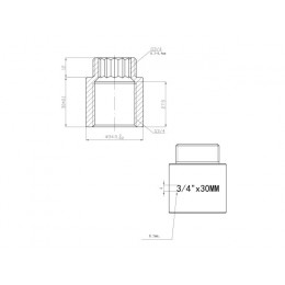Удлинитель 3/4" вн.-нар. х 30 мм усиленный ХРОМ, AV Engineering (инд. упак.)