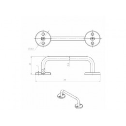 Ручка-скоба 80 мм, белый цинк STARFIX