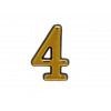Цифра дверная АЛЛЮР пластик "4" золото