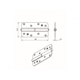 Петля 130 мм левая, белая STARFIX