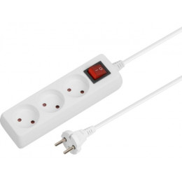 Удлинитель 3м (3 роз., 2,2кВт, б/з, выкл, ПВС 2х0,75) Юпитер