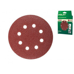 Шлифлист 125мм круг Р320 д/дерева 8 отв. 10шт. ВОЛАТ
