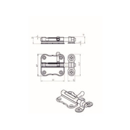 Шпингалет 50 мм фигурный ЗТ2, белый цинк STARFIX