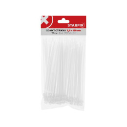 Хомут-стяжка 3.6х150 мм белый (100 шт в уп.) STARFIX