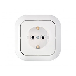 Розетка 1-ая (скрытая, с/з) белая, Гармония, Bylectrica