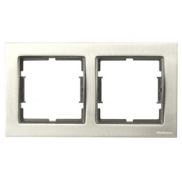Рамка 2-ая горизонтальная нержавейка ELITRA, MUTLUSAN