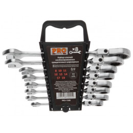 Набор ключей комбинир. 8-19мм 8шт трещоточных шарнирн. PRO STARTUL (PRO-7308)
