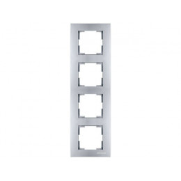 Рамка 4-ая вертикальная серебро, RITA, MUTLUSAN