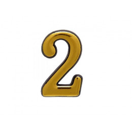 Цифра дверная АЛЛЮР БОЛЬШАЯ пластик "2" золото