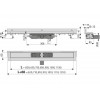 Водоотводящий желоб с порогами для перф. решетки и регул. воротником к стене, APZ104-650, Alcaplast