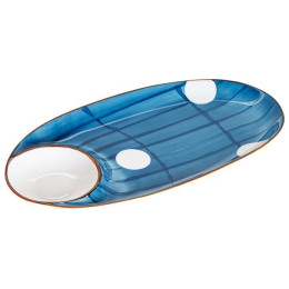 Блюдо керамическое, 33х17.5х2.8 см, серия BLUE MARINE, PERFECTO LINEA