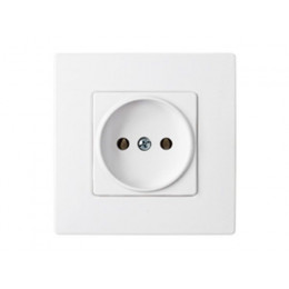 Розетка 1-ая (скрытая, б/з) белая, Мастер, BYLECTRICA